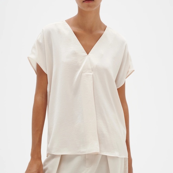 Yellow Inwear Blouse - Short Sleeves V-Neck - Picture 15 of 15